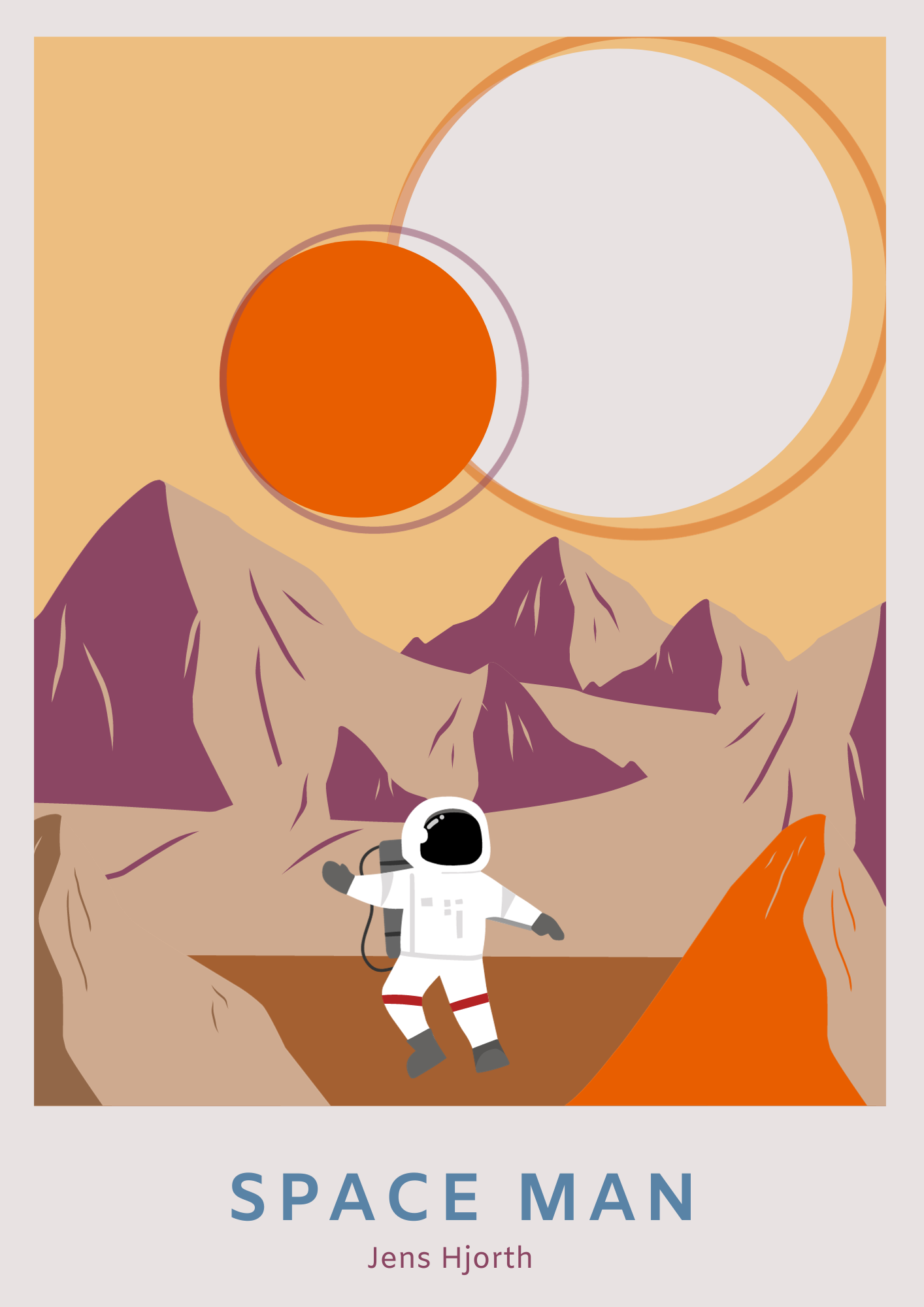 Plakat af rummand på fremmede planet